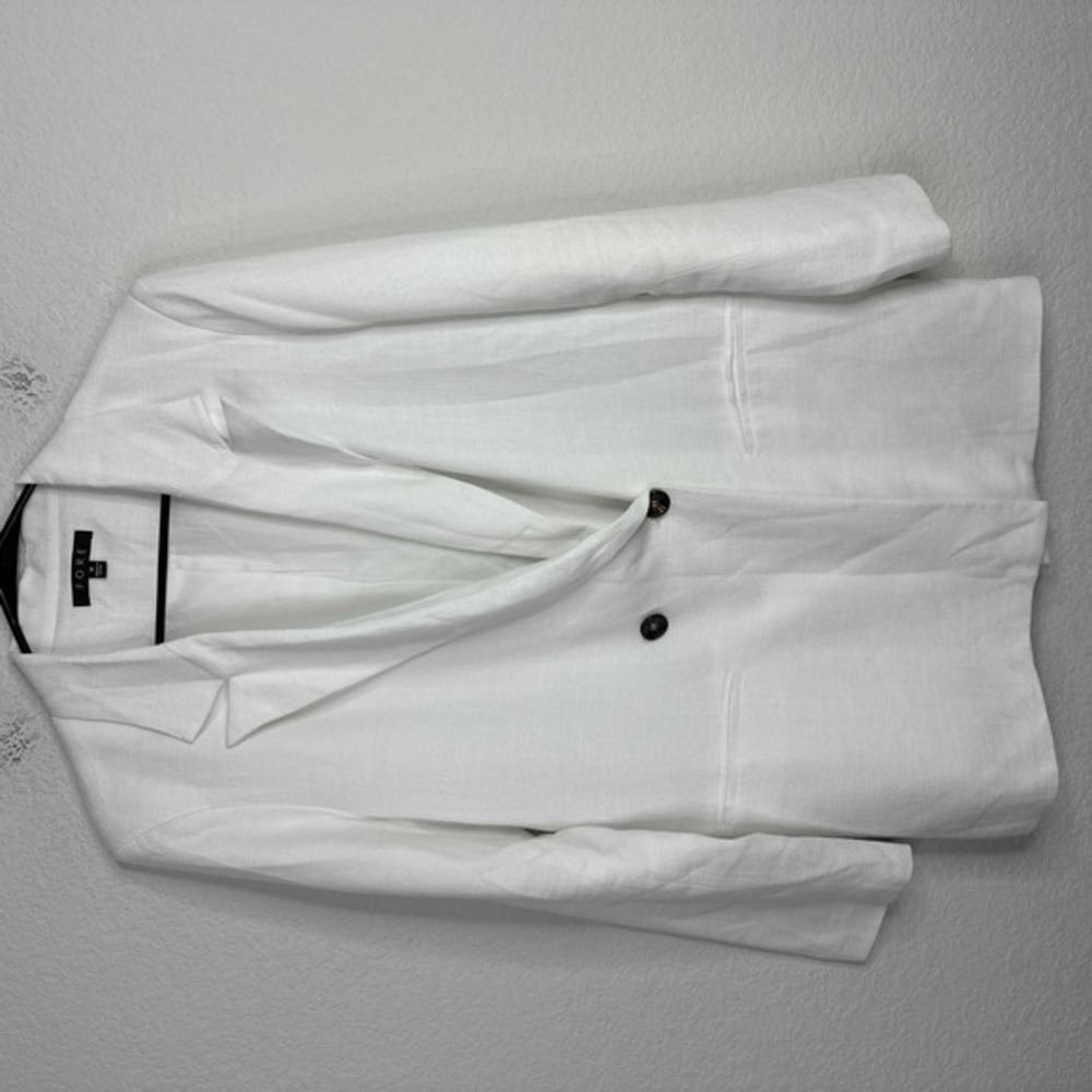FORE Blazer Womens‎  Medium White 2-Button Linen Blend Jacket Career Business